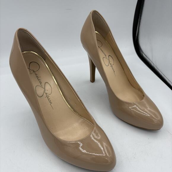 Jessica‎ Simpson Heels Womens Size 8.5 Malia Pumps Dress Taupe Tan - Picture 1 of 10